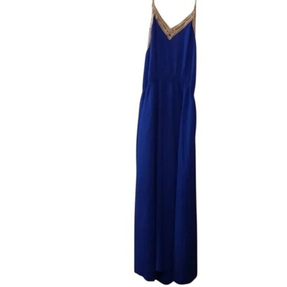 Re:Named Maxi Dress with Pockets Halter Top Royal Renamed Blue Small - Picture 3 of 5